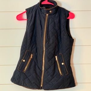 Zara Woman Blue Quilted Vest